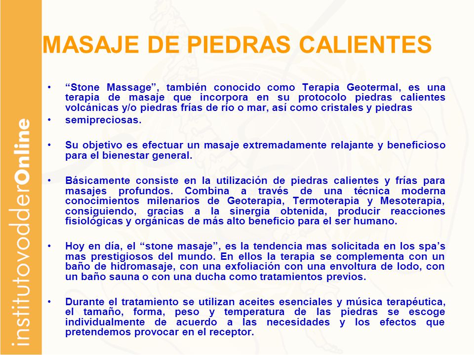 MASAJE DE PIEDRAS CALIEN TES - ppt descargar