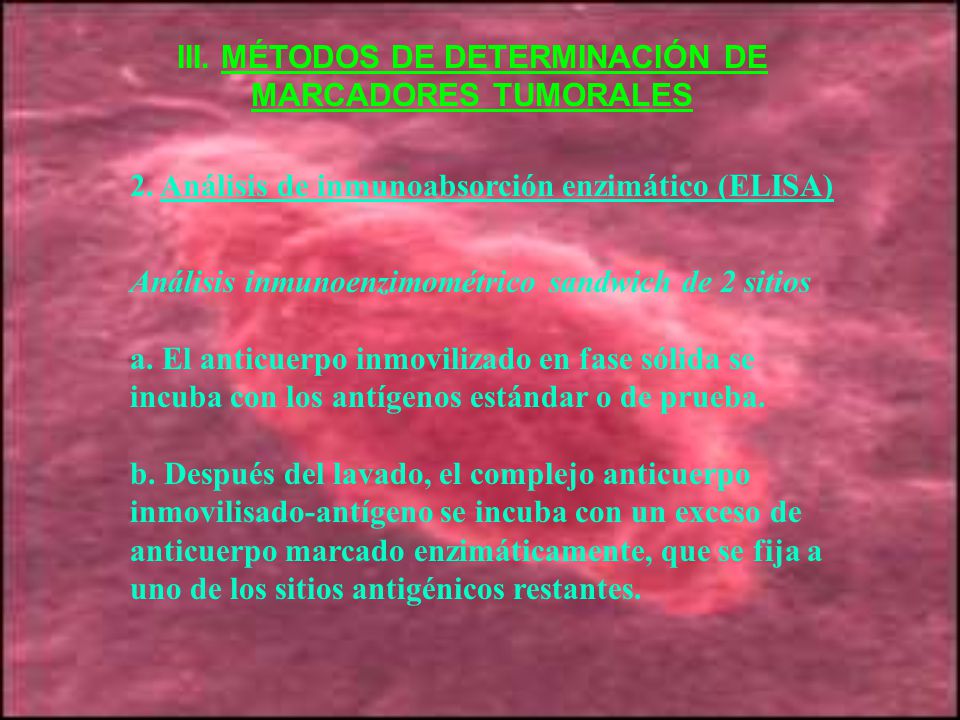 III. MÉTODOS DE DETERMINACIÓN DE MARCADORES TUMORALES