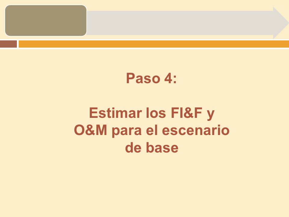 Estimar los FI&F y O&M para el escenario de base
