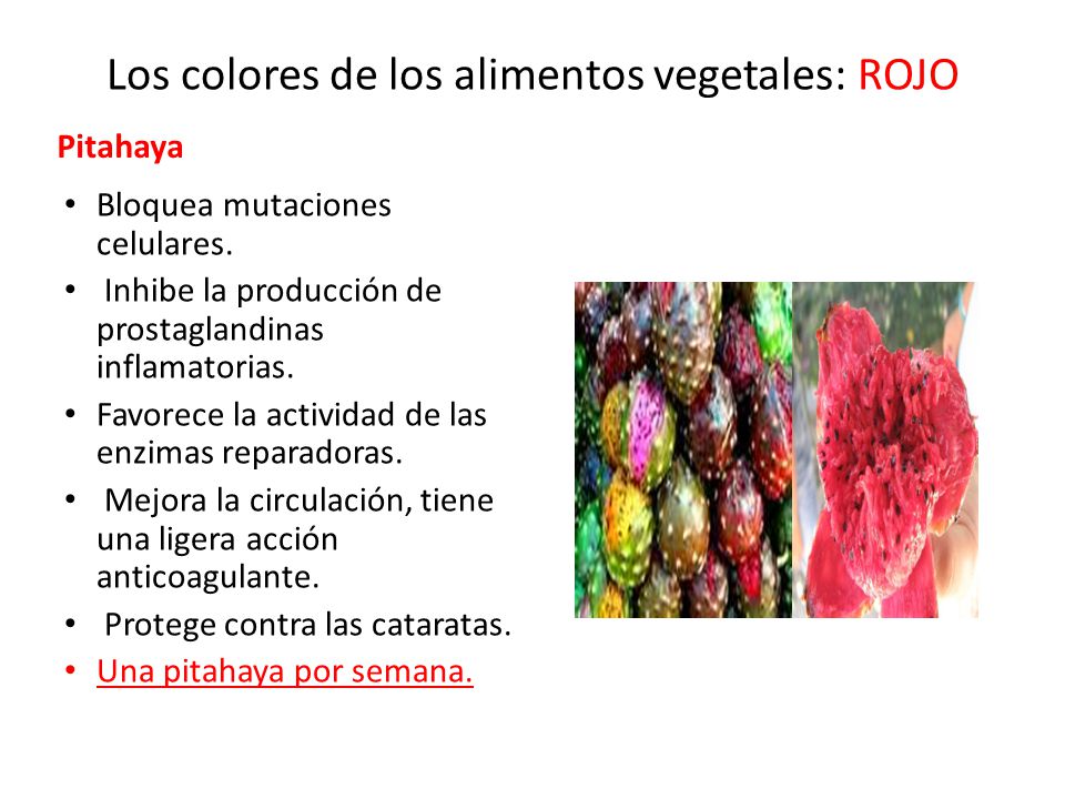 Los colores de los alimentos vegetales: ROJO