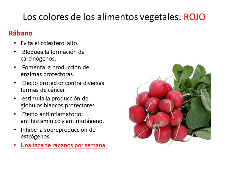 Los colores de los alimentos vegetales: ROJO