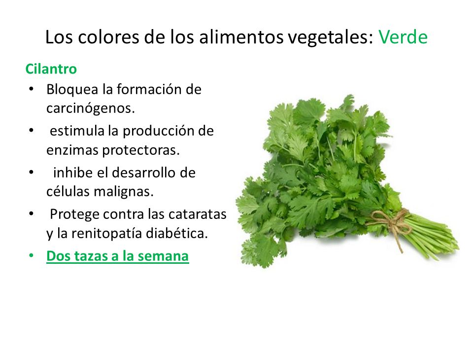 Los colores de los alimentos vegetales: Verde