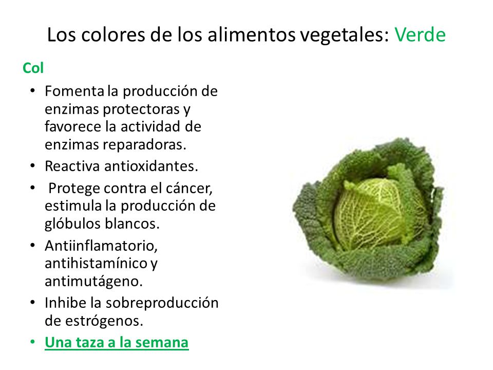 Los colores de los alimentos vegetales: Verde