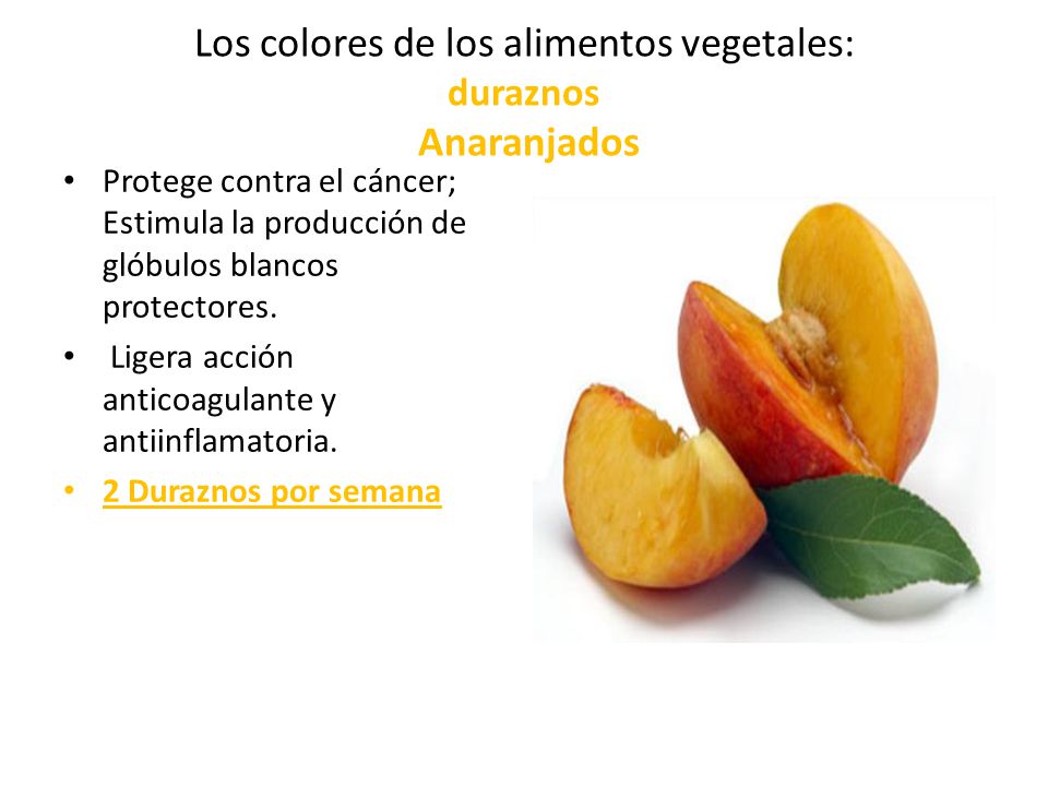 Los colores de los alimentos vegetales: duraznos Anaranjados