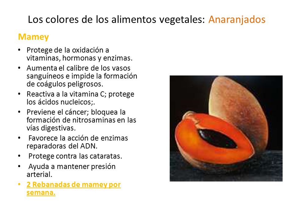 Los colores de los alimentos vegetales: Anaranjados