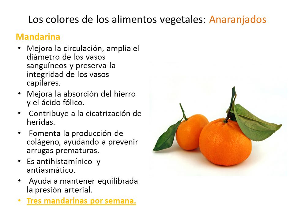 Los colores de los alimentos vegetales: Anaranjados