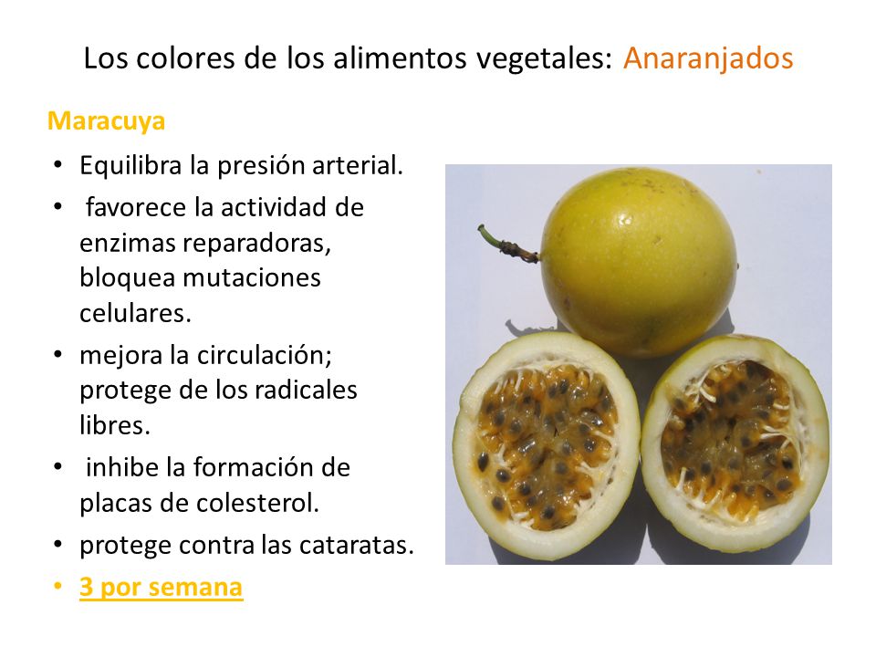 Los colores de los alimentos vegetales: Anaranjados
