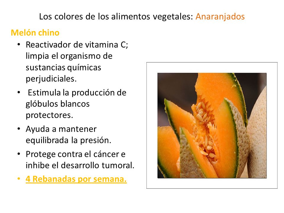 Los colores de los alimentos vegetales: Anaranjados