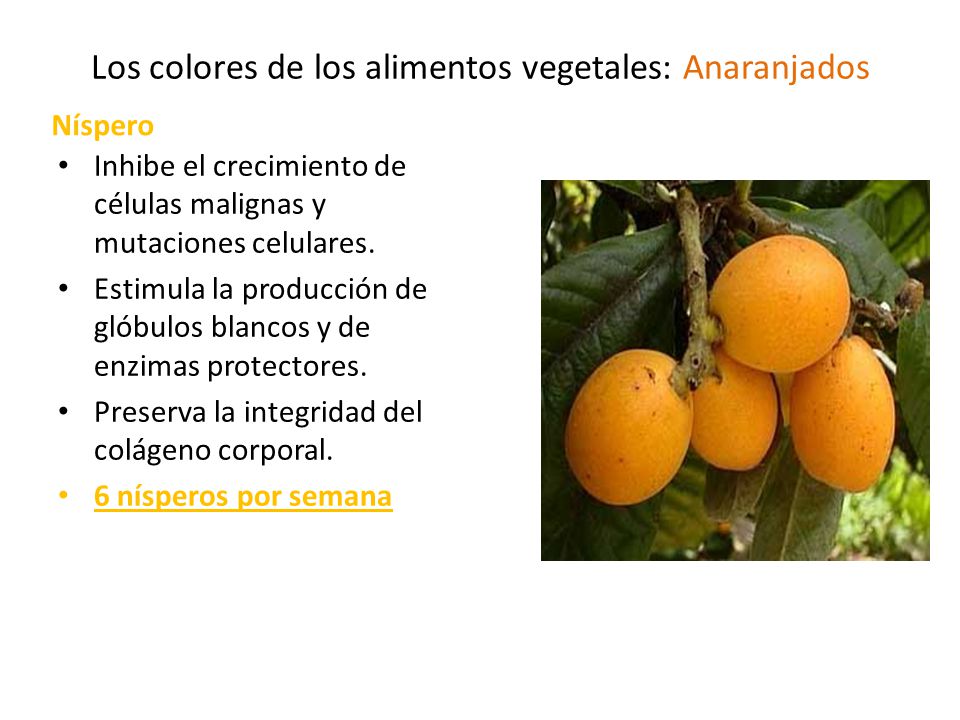 Los colores de los alimentos vegetales: Anaranjados