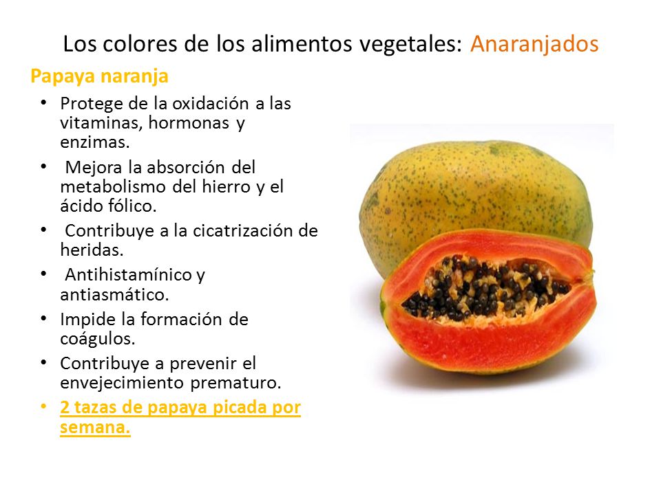 Los colores de los alimentos vegetales: Anaranjados