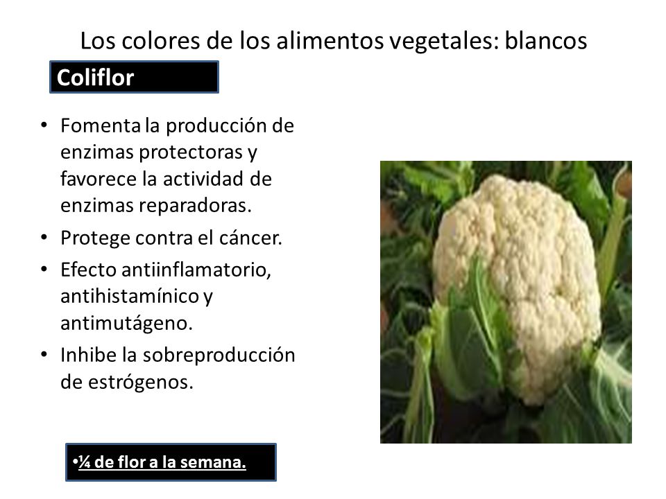 Los colores de los alimentos vegetales: blancos