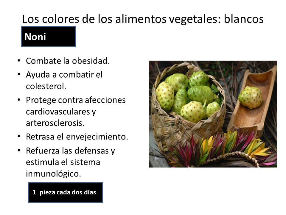 Los colores de los alimentos vegetales: blancos