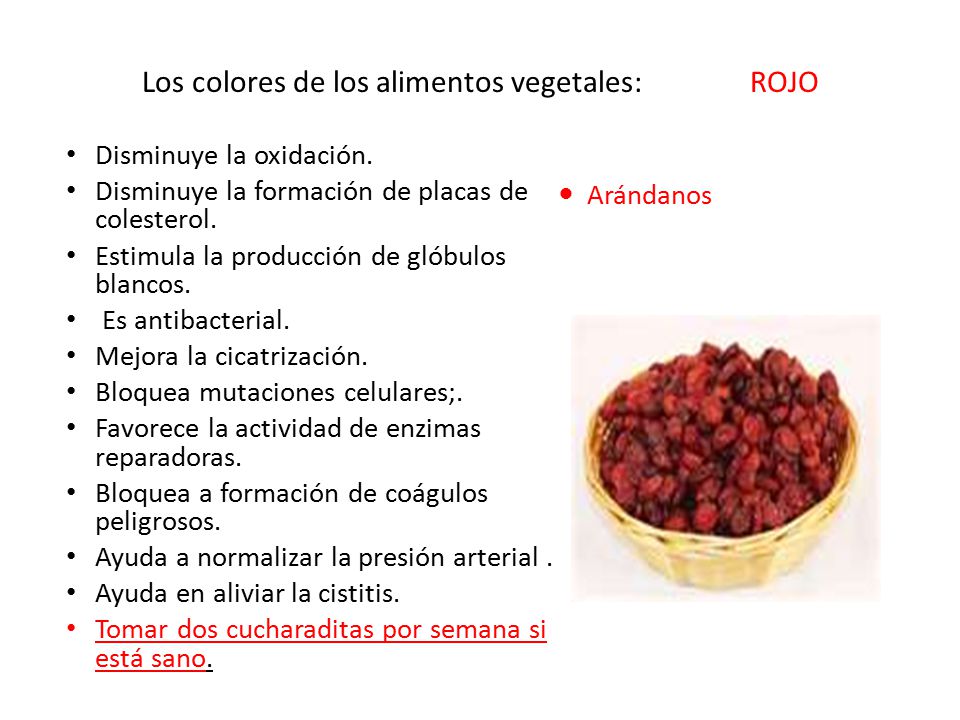 Los colores de los alimentos vegetales: ROJO