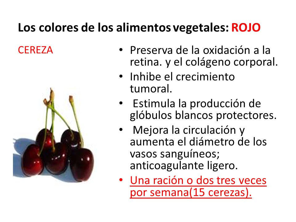 Los colores de los alimentos vegetales: ROJO