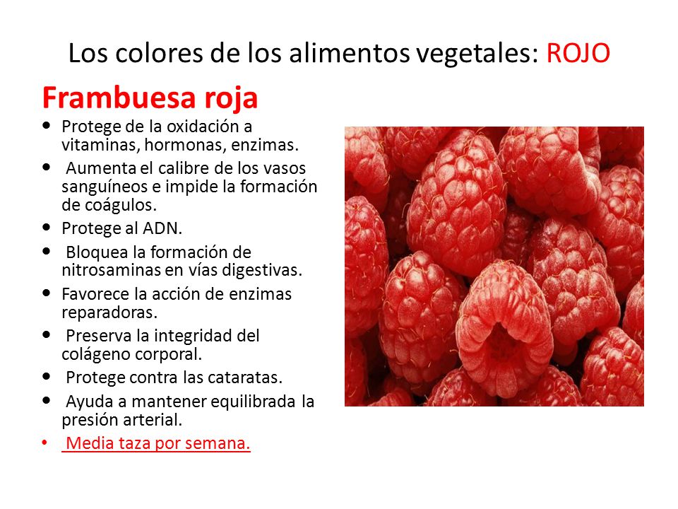Los colores de los alimentos vegetales: ROJO