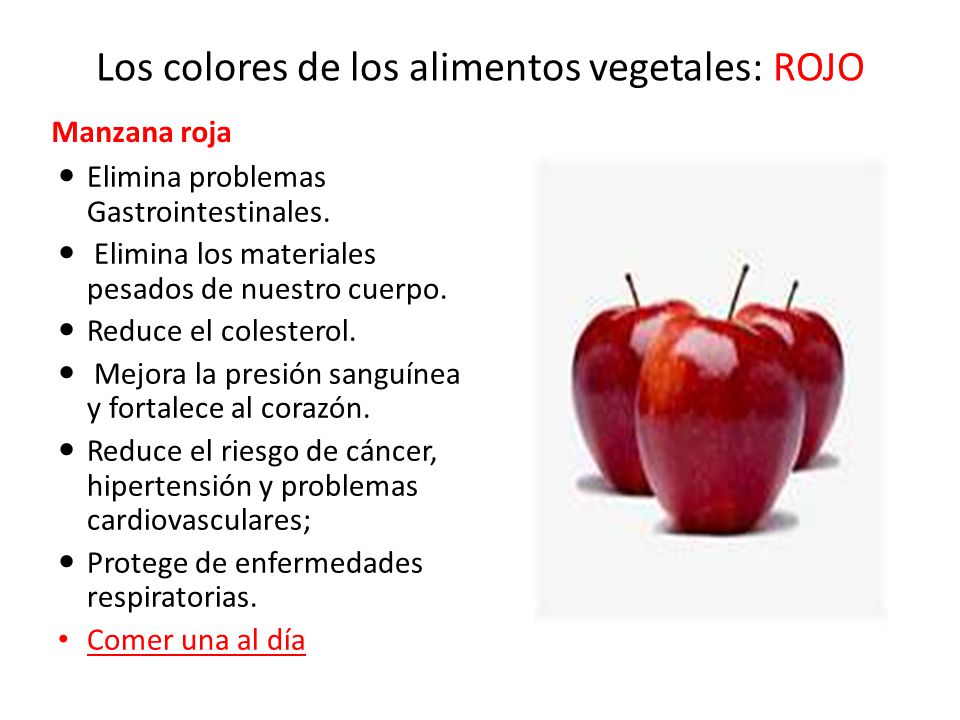 Los colores de los alimentos vegetales: ROJO