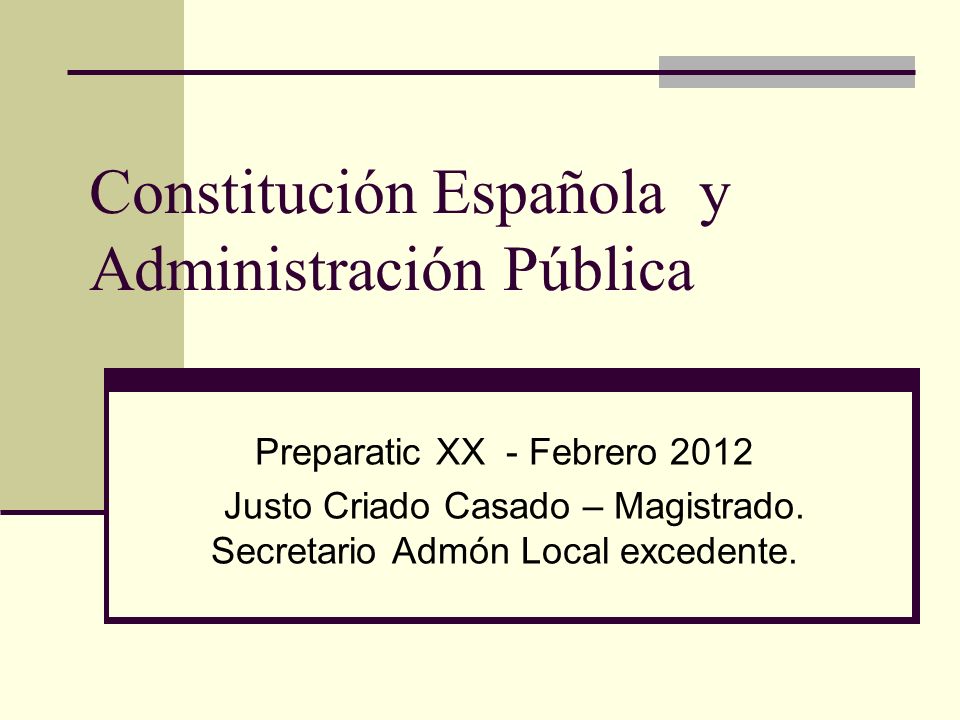 Constitución Española y Administración Pública