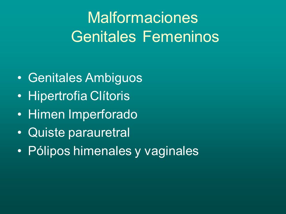 Malformaciones Genitales Femeninos