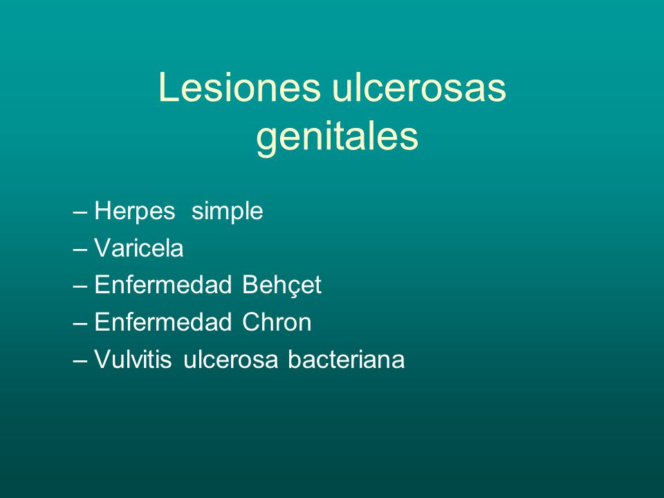 Lesiones ulcerosas genitales