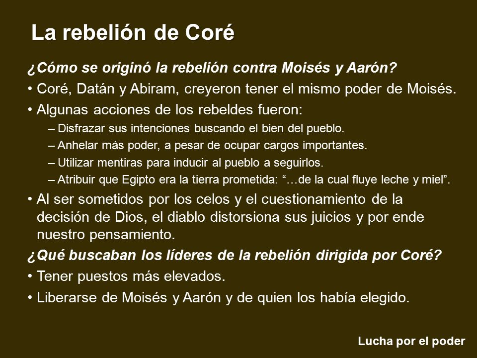 ¿Cómo se originó la rebelión contra Moisés y Aarón
