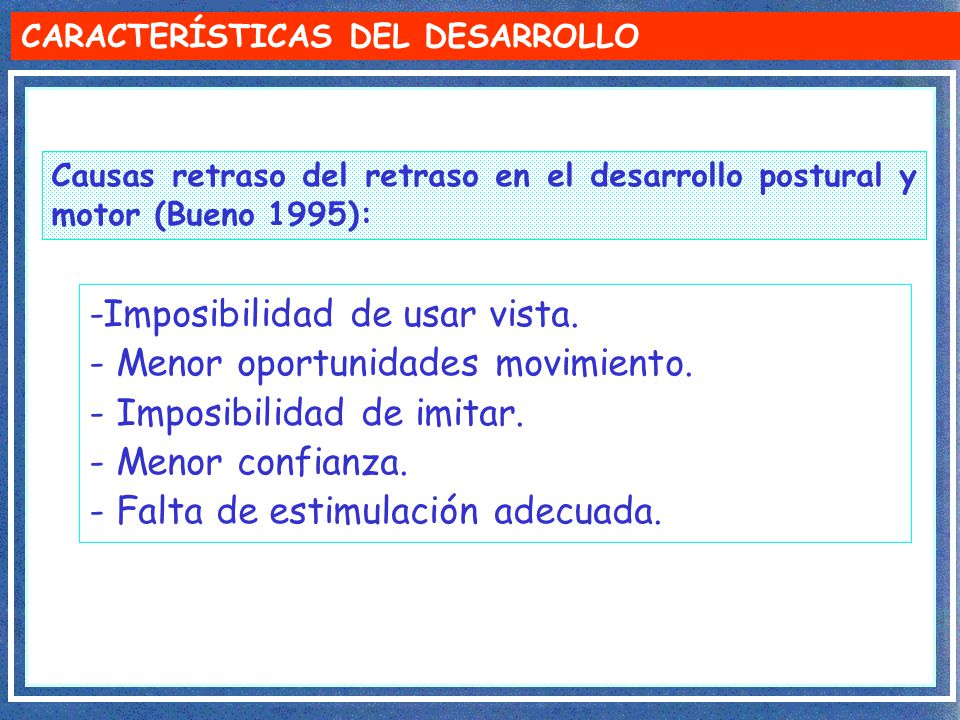 -Imposibilidad de usar vista. - Menor oportunidades movimiento.