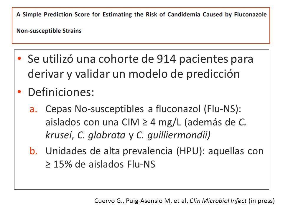 Se utilizó una cohorte de 914 pacientes para derivar y validar un modelo de predicción
