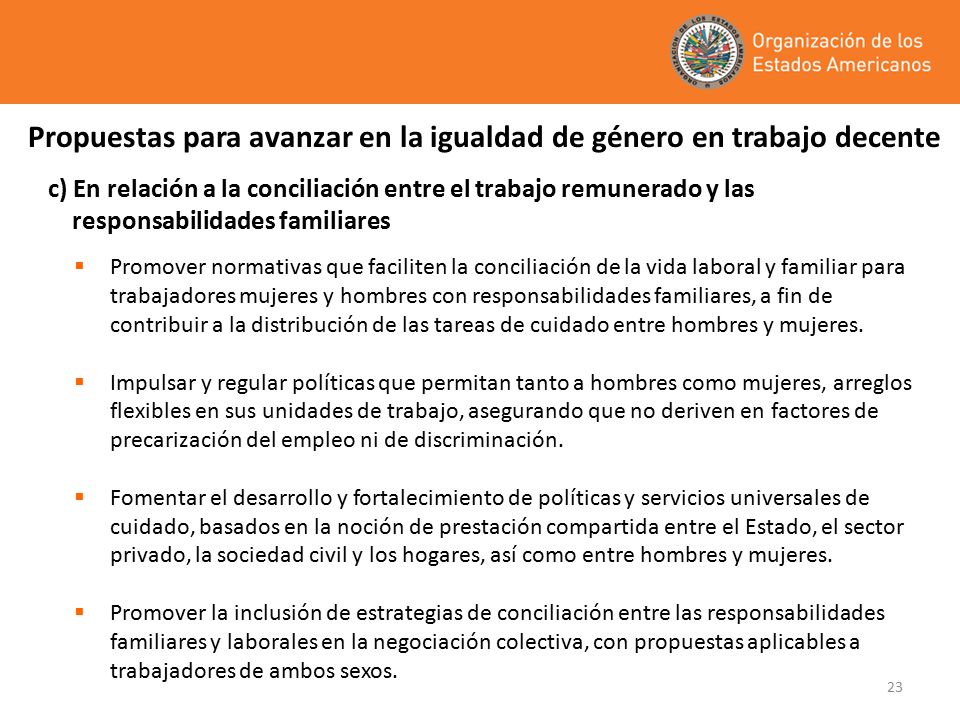 Propuestas para avanzar en la igualdad de género en trabajo decente