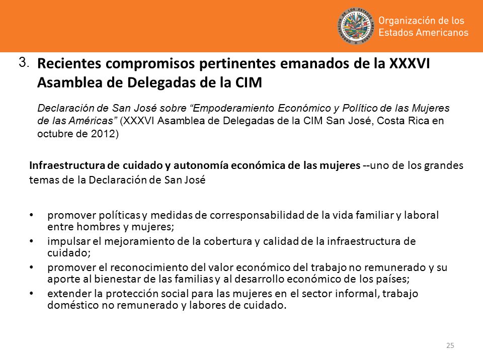 Recientes compromisos pertinentes emanados de la XXXVI Asamblea de Delegadas de la CIM
