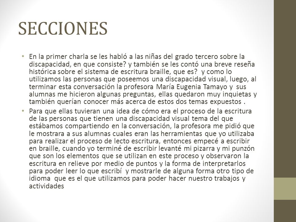 SECCIONES
