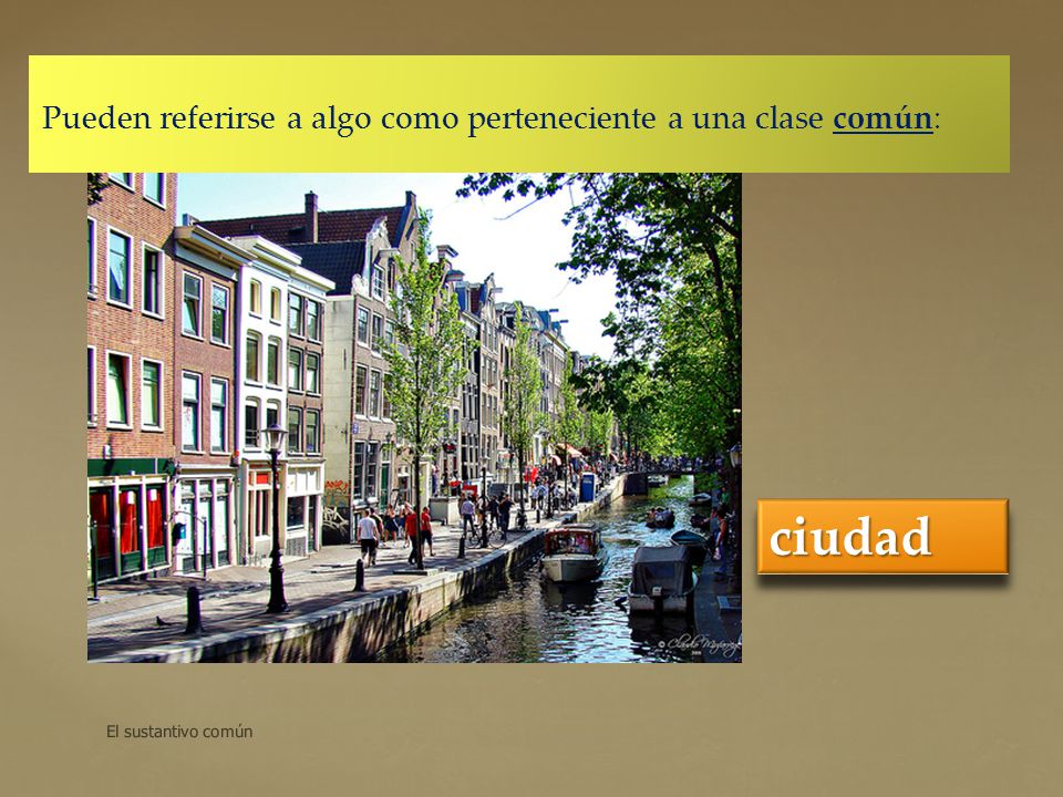 ciudad Pueden referirse a algo como perteneciente a una clase común: