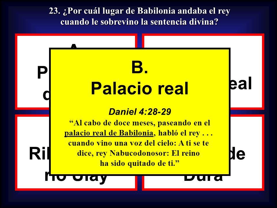A. B. C. D. Provincia de Elam Palacio real B. Palacio real Riberas del