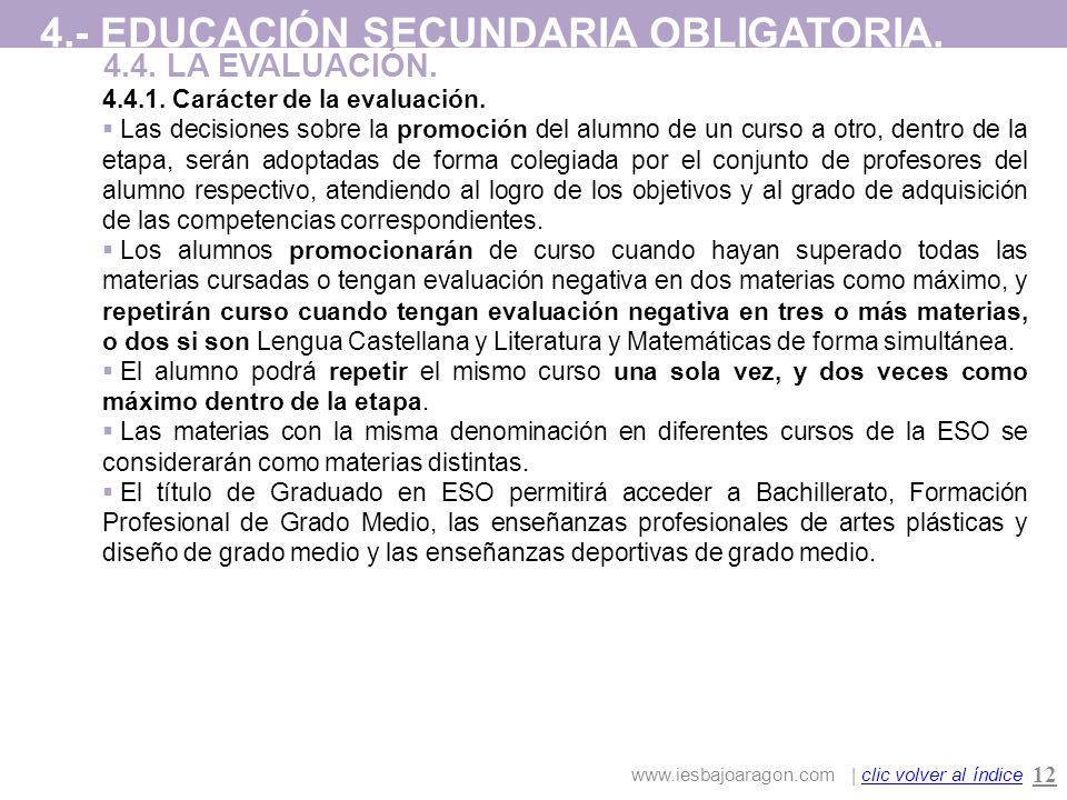 4.- EDUCACIÓN SECUNDARIA OBLIGATORIA.