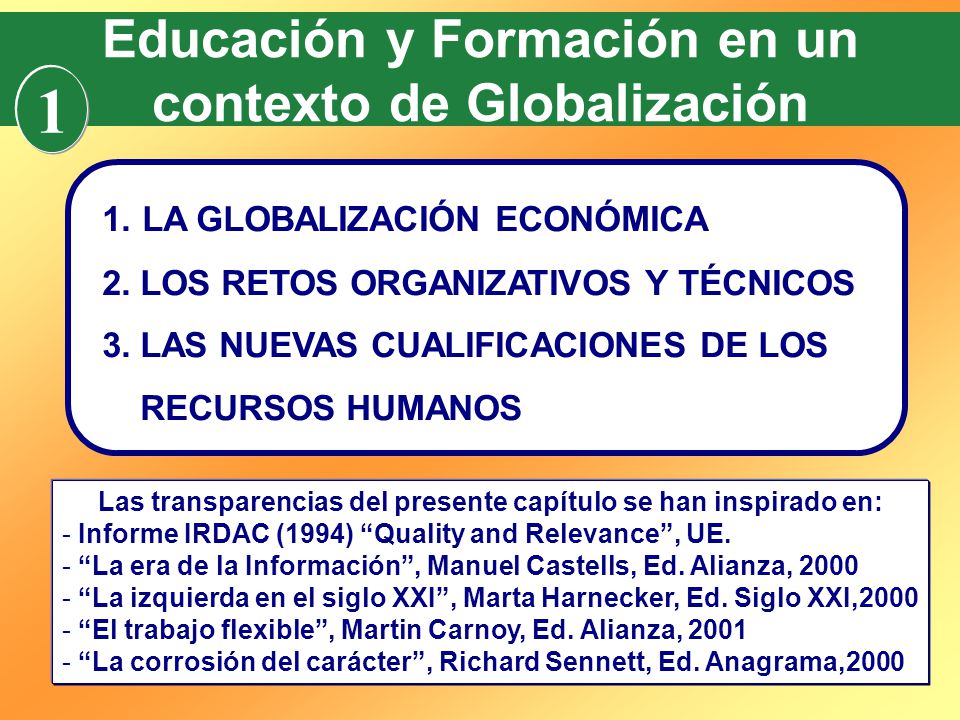 1 Educación y Formación en un contexto de Globalización
