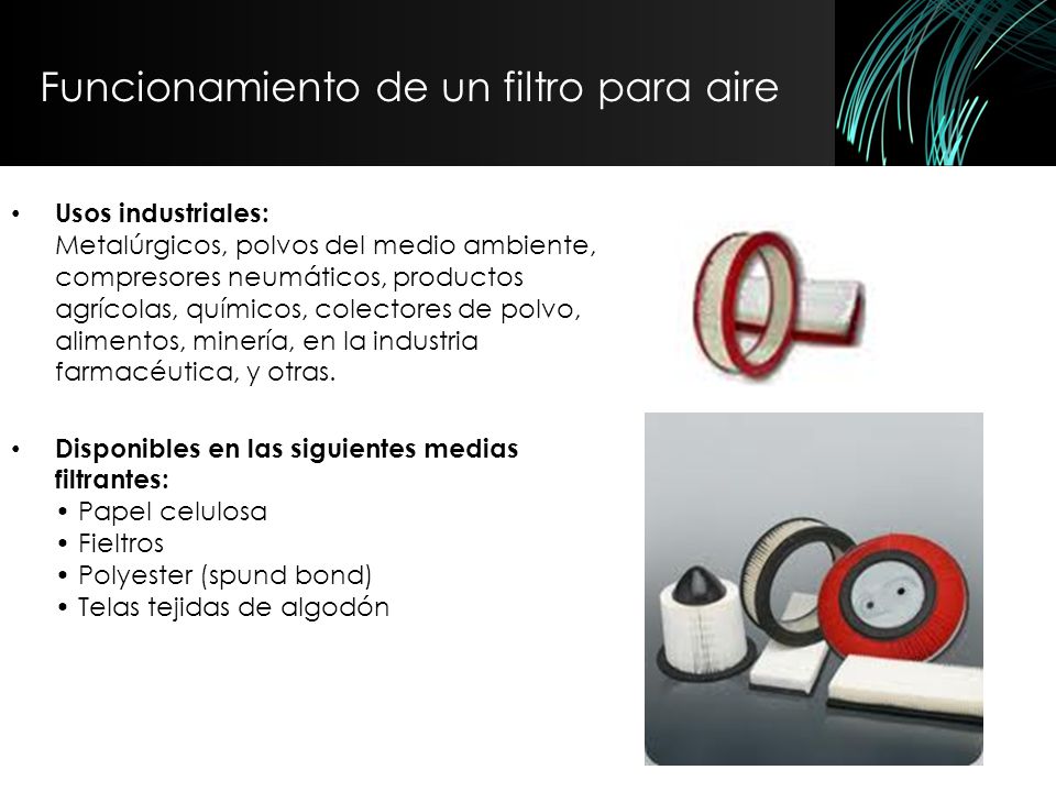 Funcionamiento de un filtro para aire