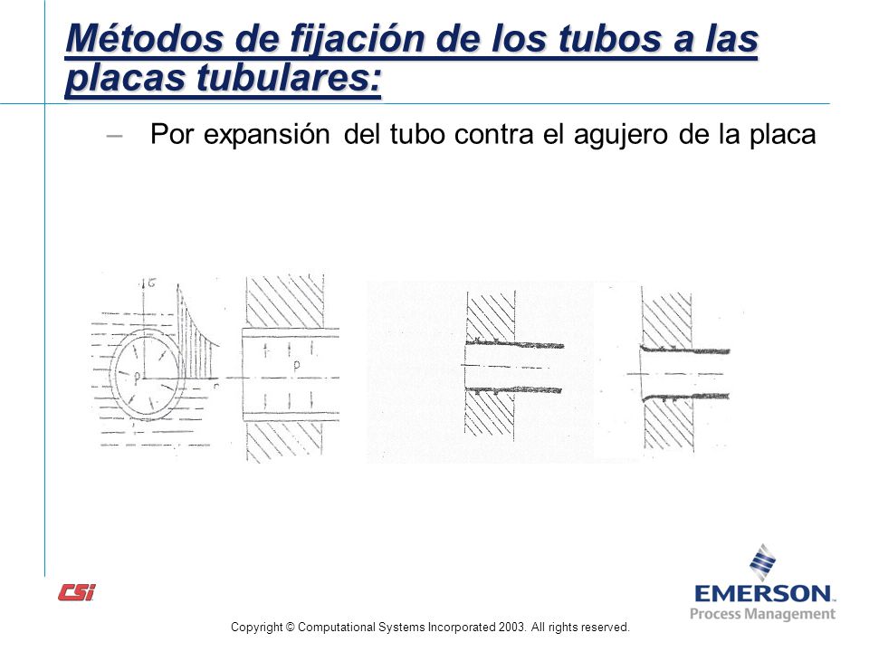 Métodos de fijación de los tubos a las placas tubulares: