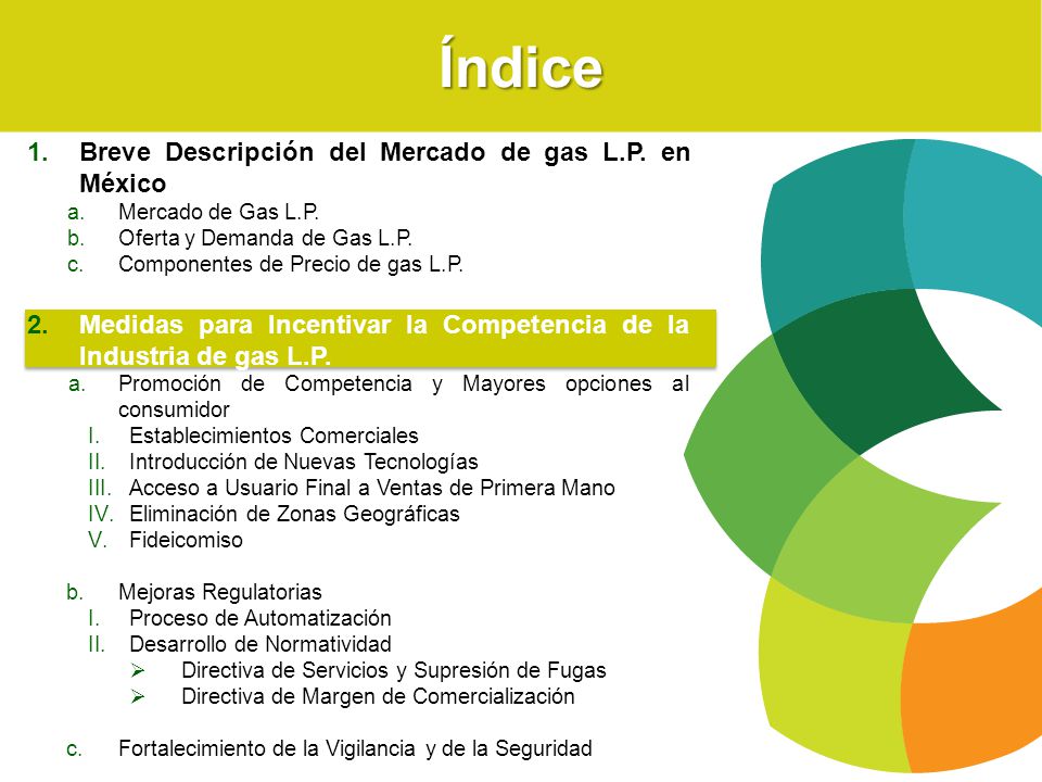Índice Breve Descripción del Mercado de gas L.P. en México
