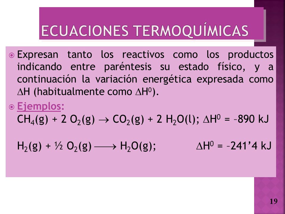 Ecuaciones termoquímicas