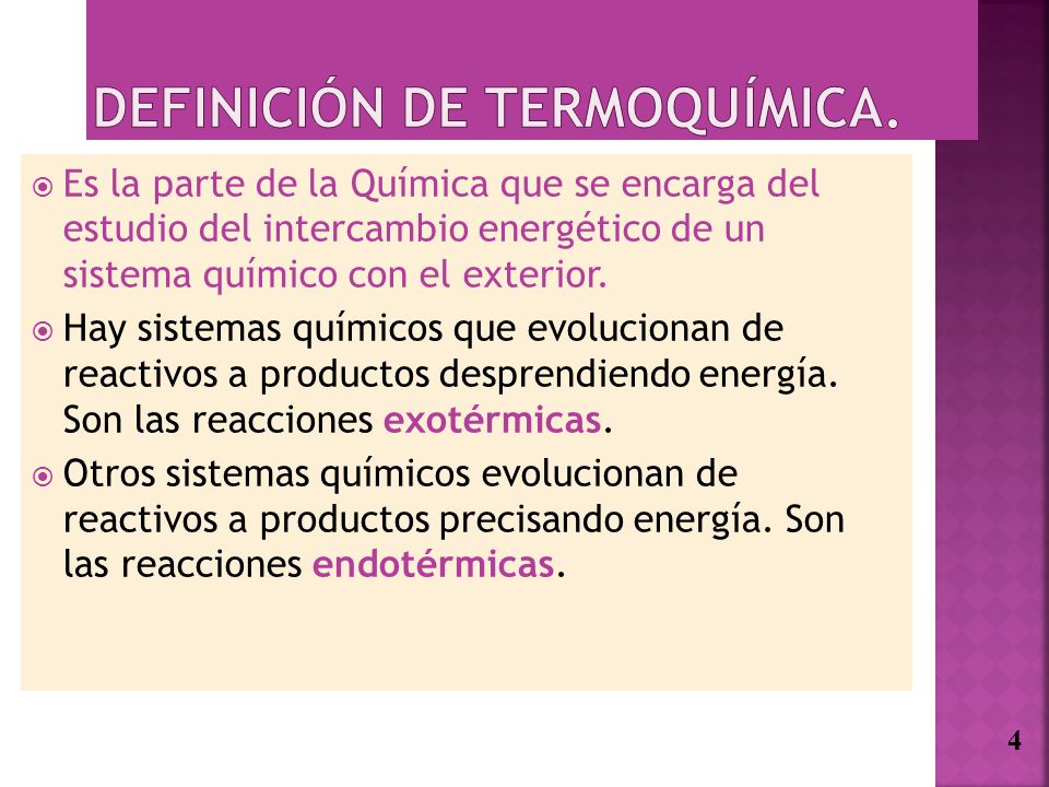 Definición de Termoquímica.