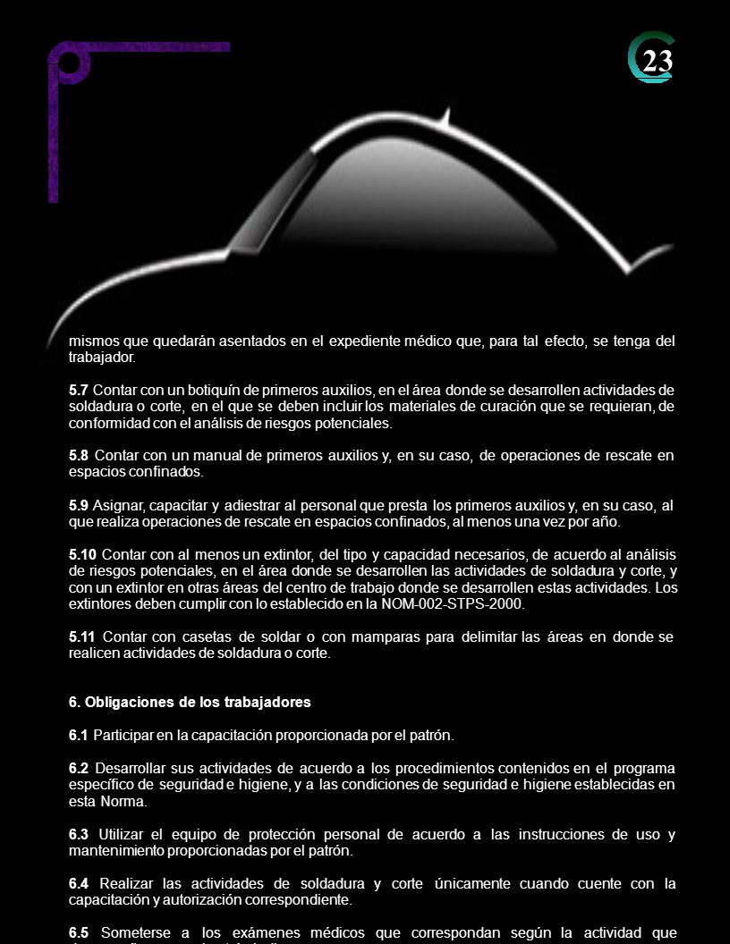 23 mismos que quedarán asentados en el expediente médico que, para tal efecto, se tenga del. trabajador.