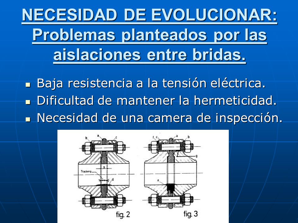 NECESIDAD DE EVOLUCIONAR: Problemas planteados por las aislaciones entre bridas.