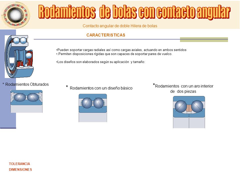 *Rodamientos con un aro interior * Rodamientos con un diseño básico