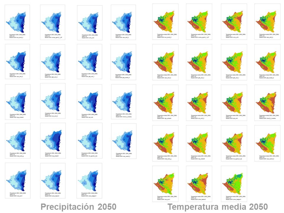 Precipitación 2050 Temperatura media 2050