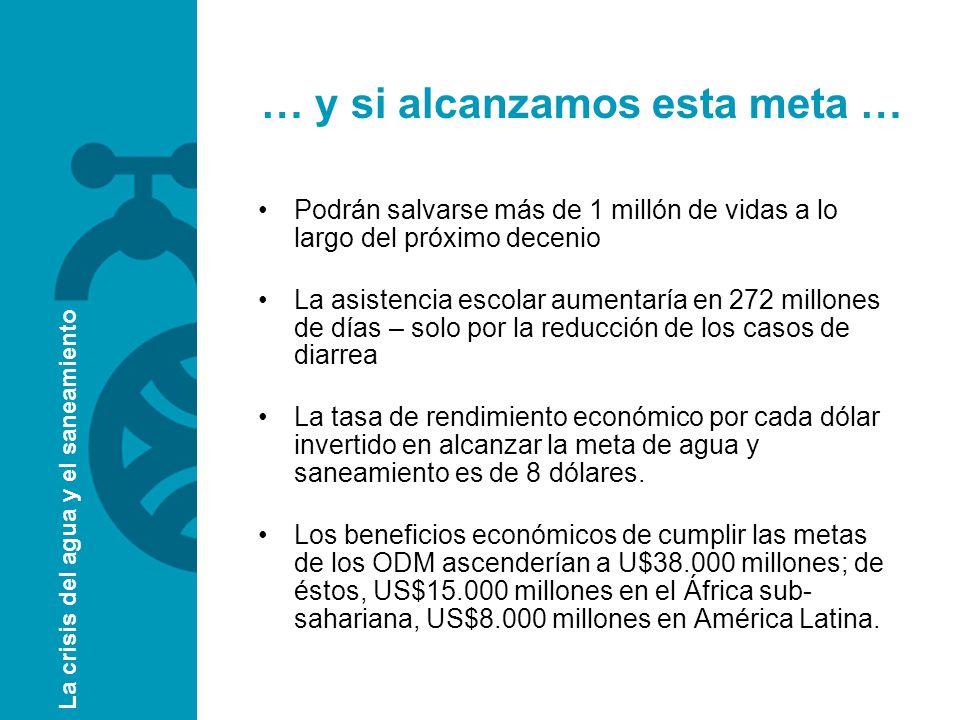 La crisis del agua y el saneamiento