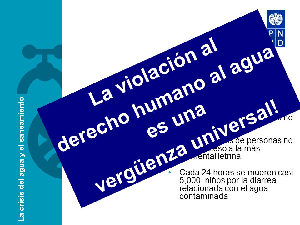 derecho humano al agua es una La crisis del agua y el saneamiento