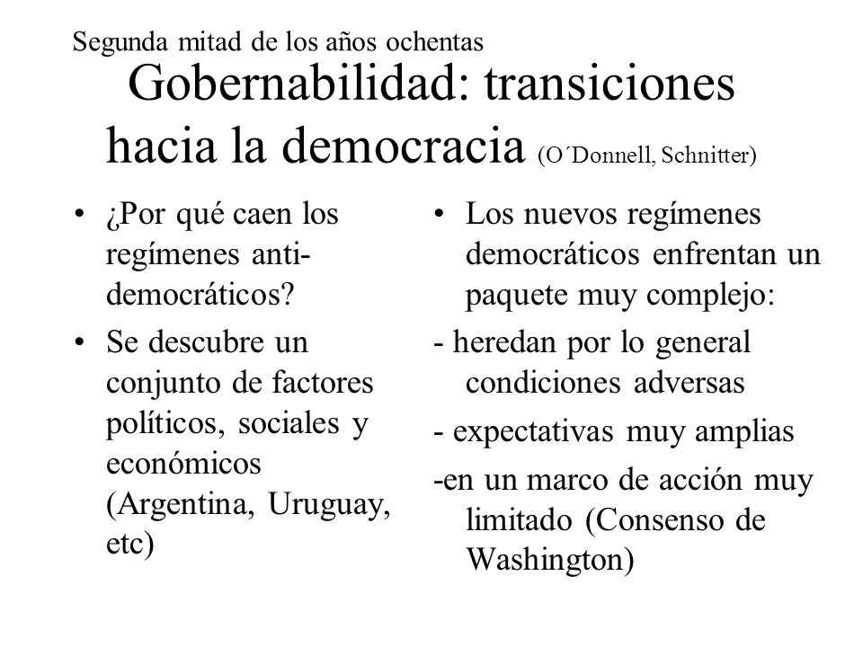 Segunda mitad de los años ochentas