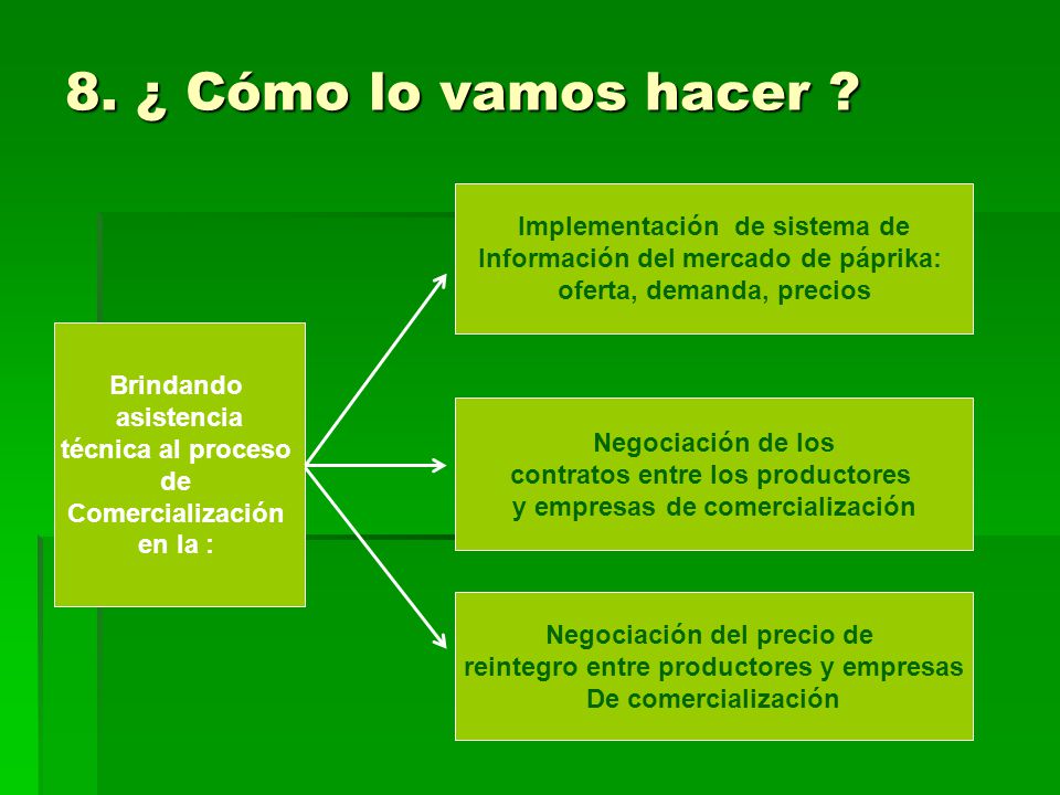 8. ¿ Cómo lo vamos hacer Implementación de sistema de