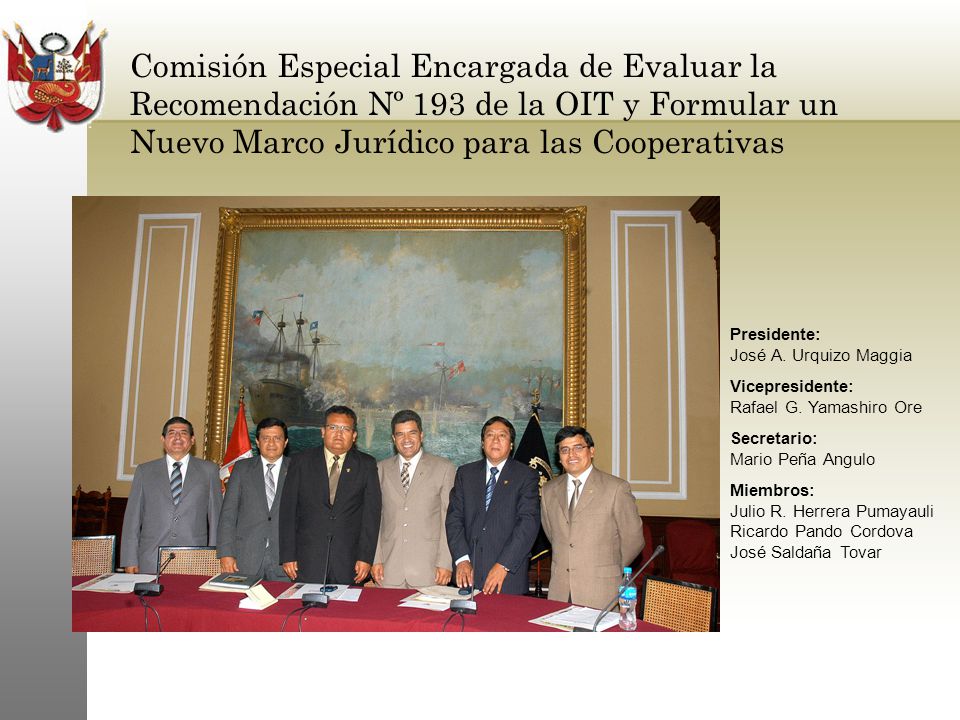 Comisión Especial Encargada de Evaluar la Recomendación Nº 193 de la OIT y Formular un Nuevo Marco Jurídico para las Cooperativas