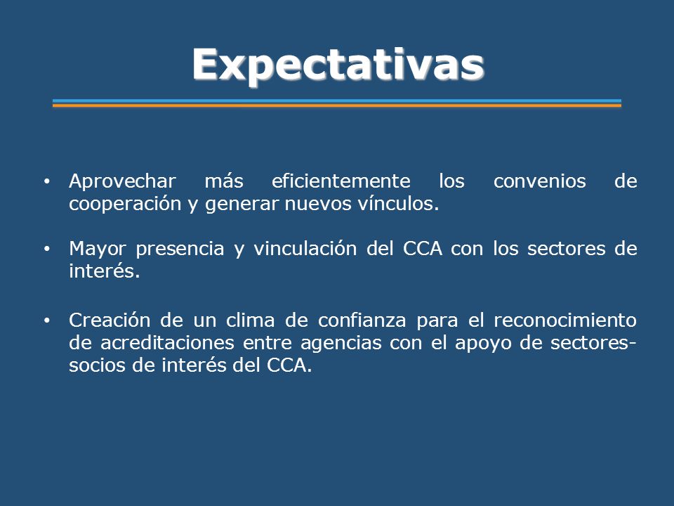 Expectativas Aprovechar más eficientemente los convenios de cooperación y generar nuevos vínculos.