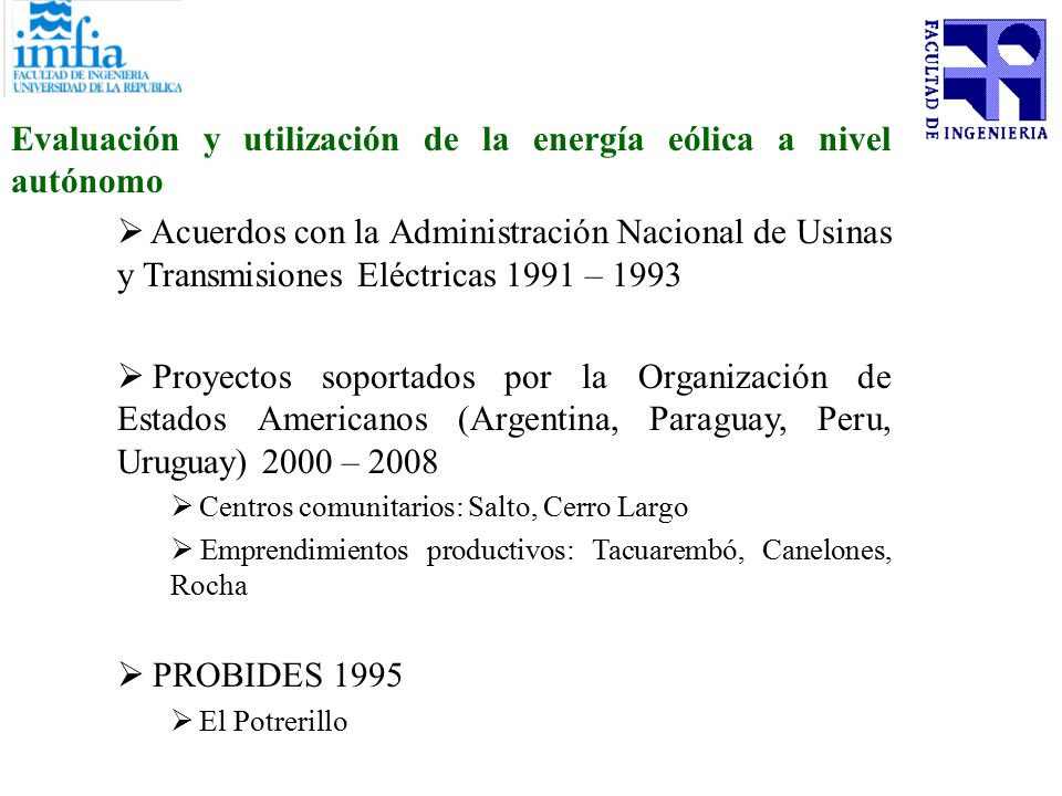 Evaluación y utilización de la energía eólica a nivel autónomo