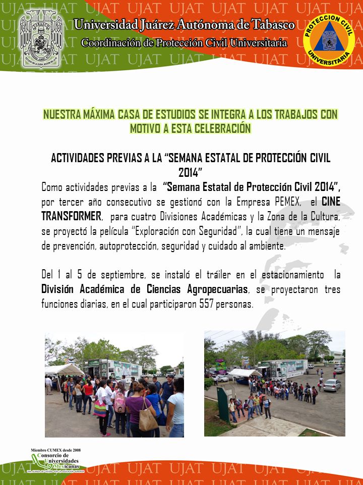 ACTIVIDADES PREVIAS A LA SEMANA ESTATAL DE PROTECCIÓN CIVIL 2014